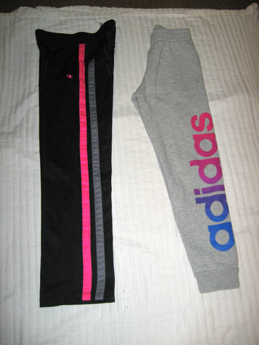 Lot of 2 Pair Champion & Adidas Girls Athletic & Jogger Pants ~ Size S ( 8 ) - Picture 4 of 5