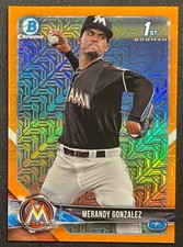 2018 BOWMAN CHROME MERANDY GONZALEZ #11/25 ORANGE REFRACTOR MOJO REFRACTOR