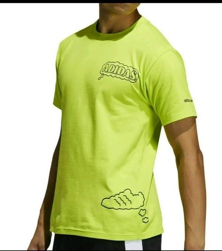 Adidas Size S Men's Cyber Green All Day I Dream About Sneakers T-Shirt Ca1 - Bild 1 von 10