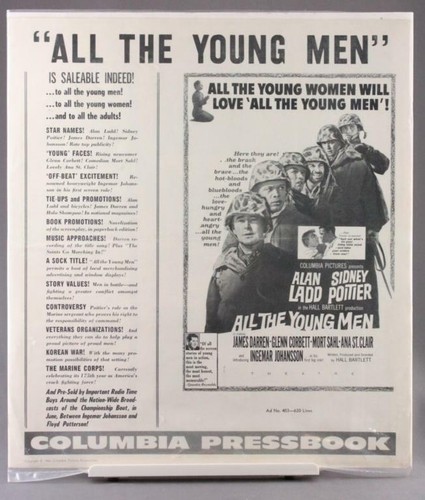 Vintage Film Columbia Pressebuch Alan Ladd All The Young Men Sidney Poitier