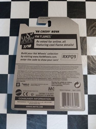 2017 Hot Wheels HW Flames '66 Chevy Nova black/orange 7/10 #143/250 - Bild 2 von 2