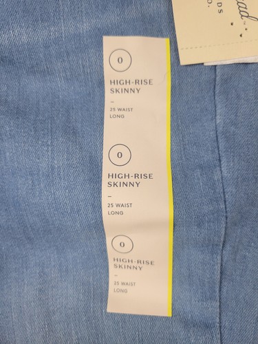 2 pr NEW Universal Thread Women's High Rise Skinny Jeans Size 0/25 long Lt blue - Picture 2 of 9