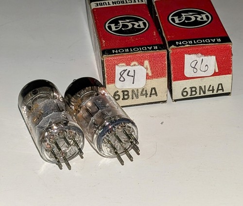 2- Vintage Tested Good RCA 6BN4A TV Amplifier Audio Vacuum Tubes - Picture 6 of 6