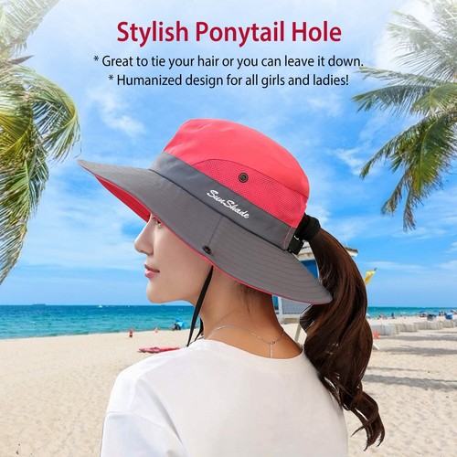 Men Women UV Protection Sun Hats Neck Face Flap Cap Wide Brim Fishing Bucket Hat - Picture 23 of 49