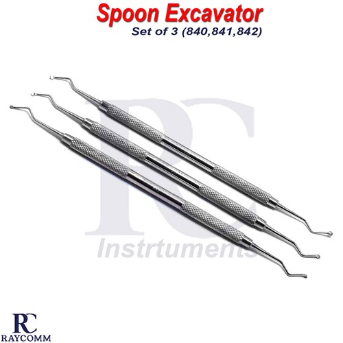 Spoon Excavator Restorative Tooth Cavity Carious Decay Root Canal Curettes Lab - Picture 2 of 4