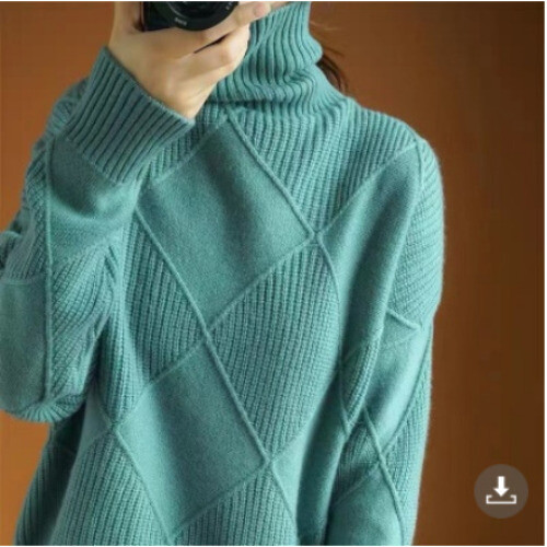 Occident Style Womens Long Sleeve Knitted Knitwear Sweater Tops High Neck Autumn - Bild 16 von 25