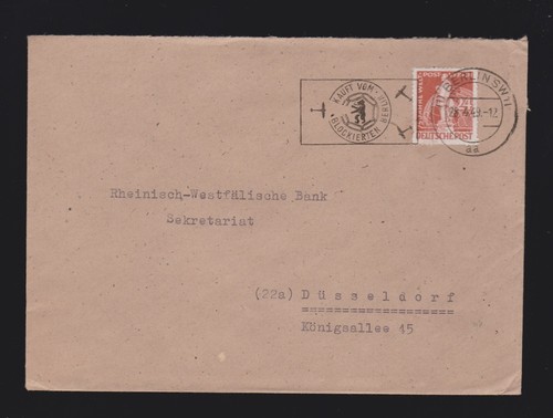 Brief Berlin EF Mi.37 mit Luftbrücken- Stempel von Berlin SW 11 von 1949