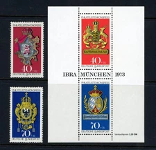 Stamps Germany, Scott # B500-B502 Mint NH, singles and souvenir sheet