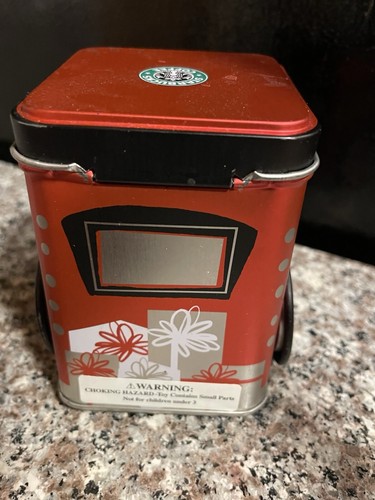 2003 Starbucks Holiday Train Tin Only Unique Engine Conductor Red Black - Picture 6 of 24