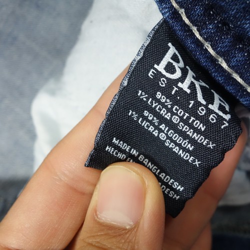 Pantalones de mezclilla BKE para hombre 32x30 azules rectos desteñidos Tyler desgastados lavado claro - Imagen 10 de 12