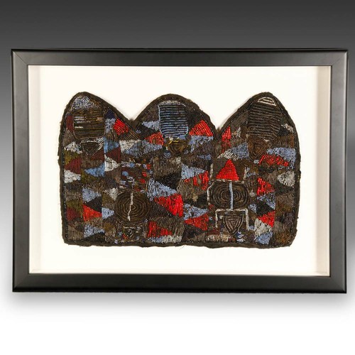 BANTE O DELANTAL PARA CELEBRACIÓN DE COSECHA PUEBLO YORUBA NIGERIA ÁFRICA OCCIDENTAL SIGLO XX. - Imagen 1 de 8