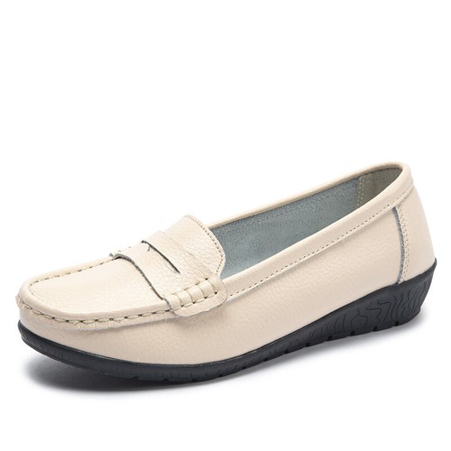Womens Flats Slip On Pumps Walking Ladies Round Toe Breathable Boat Shoes - Picture 43 of 55