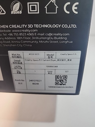 Official Creality Space PI Filament Dryer, 3D Printer Filament Dryer - Picture 7 of 7