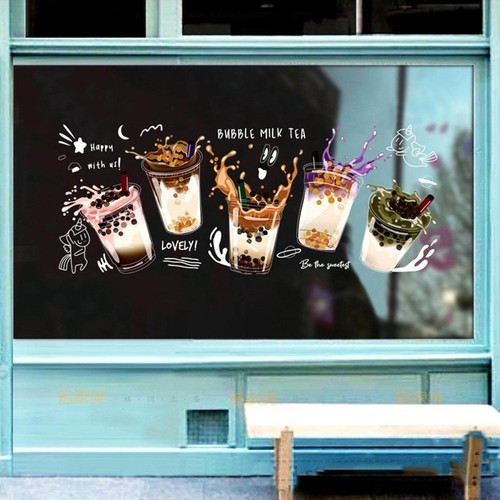 Boba Store Window Film – Non-Adhesive Static Glass Display - Picture 4 of 17