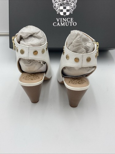 Vince Camuto Edia Peep Toe Booties White Leather Size 7 NIB - Picture 11 of 22