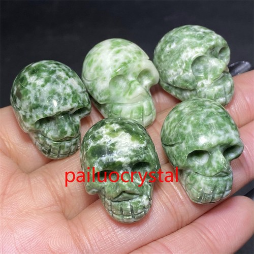 5 Stck. Natürlicher Qinghai Jade Schädel Quarz Kristall Schädel Anhänger Reiki Heilung 1" - Bild 7 von 12