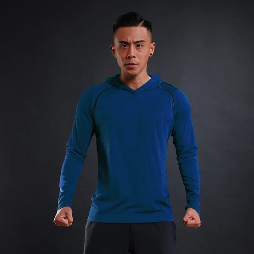 Quick Dry Kompression Sport Shirts Herren Laufen T-Shirts Training Hoodies - Bild 24 von 27