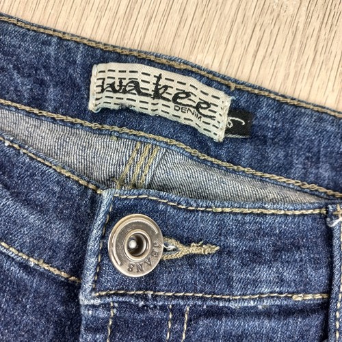 Wakee Denim Jeans Women's Size 6 Ultra Low Rise Stretch Ripped Cut-Off Blue - Picture 6 of 9