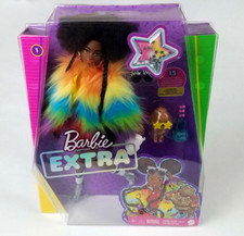 BARBIE EXTRA African American Doll #1 Rainbow Coat Pet Poodle Accessories New