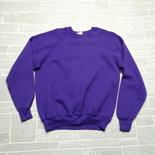 VINTAGE Sweatshirt Blank Adult Large Lee Midweight Cotton Blend Made in USA