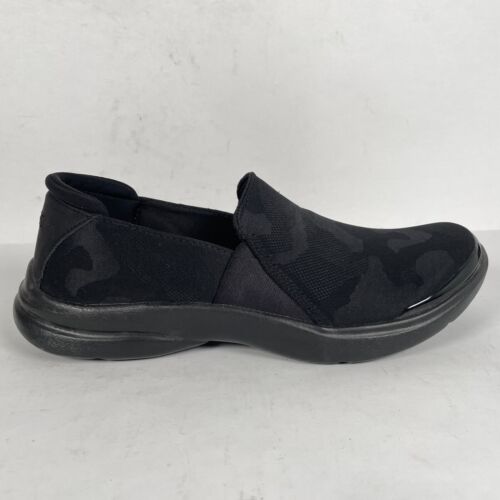 Bzees Jitterbug Flats Womens Size 7 M Black Camo Fabric Slip On Comfort Shoes