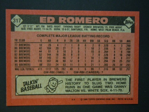 1986 Topps Major League Baseball Cards, Singles Mint Rookie RC Buy 4+ Save 20% - Picture 163 of 428