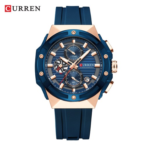 CURREN Men Sport Watch Silicone Wristwatch with Calendar Multifunction Watches - Picture 10 of 27