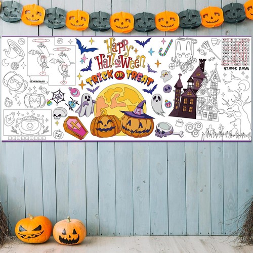 AUS Giant Disposable Paper Halloween Coloring 72*35in Tablecloth/Poster GIFTS - Picture 5 of 7