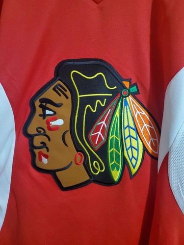 Chicago Blackhawks Reebok Practice Jersey Size M Red/White/Silver  - Picture 2 of 4