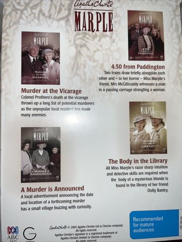 Agatha Christie MARPLE Complete Series 1 DVDs ~ 4xDisc Box Set ~ Region 4 ~ VGC! - Picture 2 of 6