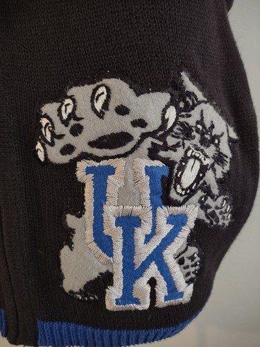 Gilet vintage University of Kentucky Wildcats Medio anni '90 Regno Unito ricamo nordico a maglia - Foto 5 di 10