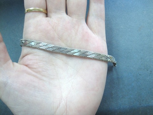 Wunderschönes glänzendes 925 Sterlingsilber flaches Wendearmband 7,25" Damen MILOR - Bild 3 von 12