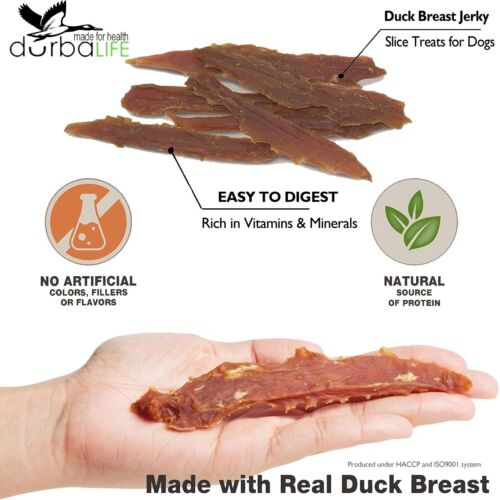 Duck Jerky Premium 6.1oz Dogs Chewy Training Treats Food | Oven Roasted Snacks - Picture 4 of 9