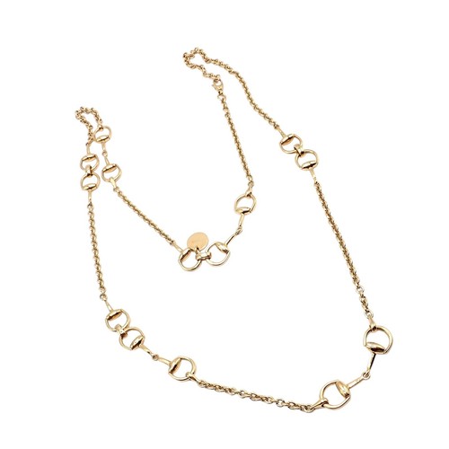 Selten! Authentische Gucci 18k Gelbgold Horsebit 34,5" lange Kette Sautoir Halskette - Bild 9 von 11