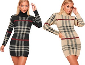 checked jumper dress