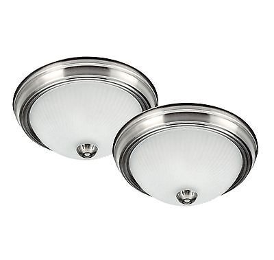2 Pack Brushed Nickel Flush Mount Ceiling Light Fixture Hallway Bedroom Lighting 2 Pack Brushed Nickel Flush Mount, Satin Nickel Light Fixtures