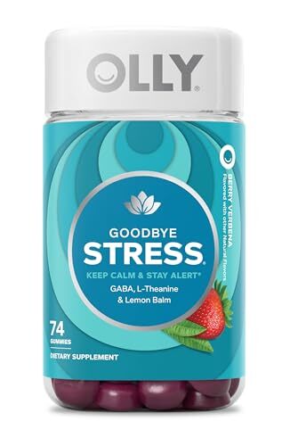 OLLY Goodbye Stress Gummies Strawberry Lemon Verbena 74 Count GABA L Theanine - Bild 1 von 8