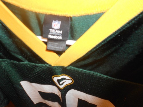 PRE-OWNED NFL GREEN BAY PACKERS A.J. HAWK #50 REEBOK JERSEY YOUTH SIZE XL 18-20 - Picture 3 of 4