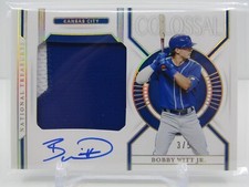 BOBBY WITT JR. 2021 NATIONAL TREASURES COLOSSAL PATCH AUTOGRAPH AUTO #3/5!!