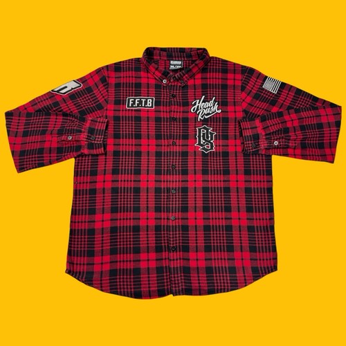 Camisa Headrush Para Hombres 3XL Buffalo Franela a Cuadros Bordada Motocicleta Abotonada - Imagen 2 de 18