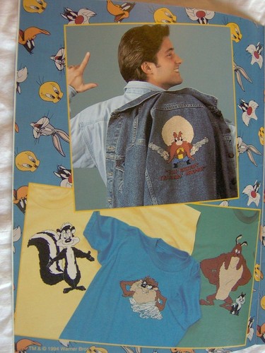 LOONEY TUNES WASTE CLOTH Shirts + CROSS STITCH PATTERN CHART Bugs Daffy Tweety - Picture 5 of 6