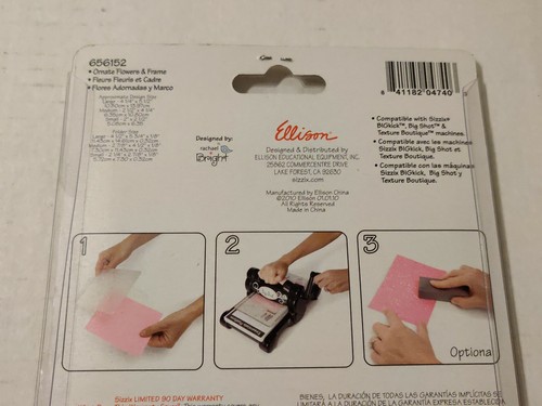 Sizzix Rachael hell ~ 4 Prägefolder ~ verzierte Blumen und Rahmen #656152 - Bild 7 von 7