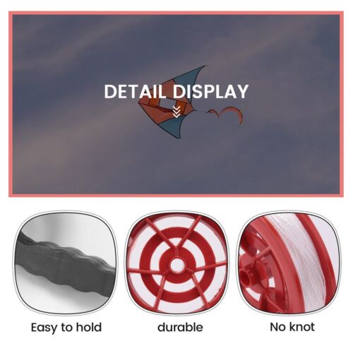 100M Twisted String Line Red Wheel Kite Reel Winder E1E73081 - Foto 3 di 4