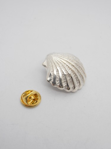 Scallop: Jacket Pin in 925 Silver - Shell - Saint James - Santiago - Picture 3 of 7