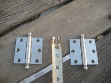 1940s Vintage 2 1/2" ** STANLEY *** Steel Ball Top Cabinet Hinges Lot of 2 USA