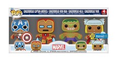Funko Pop! Marvel Gingerbread~NEW~4 Pack~Bobble-Heads~Capt.America~Iron Man~Hulk