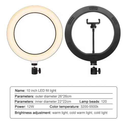 Youtube Shooting Vlog Selfie Circular Photo Ring Light Led Video Phone Holder - Picture 10 of 20