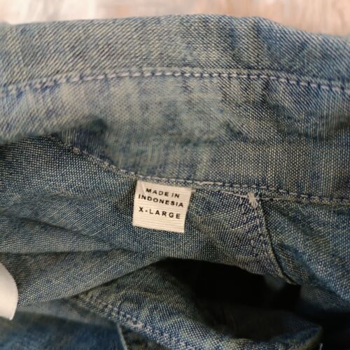 Neu Buck Mason Jeanshemd mit Knöpfen Größe XL Herren Blau Langarm Baumwolle Tasche - Bild 5 von 11