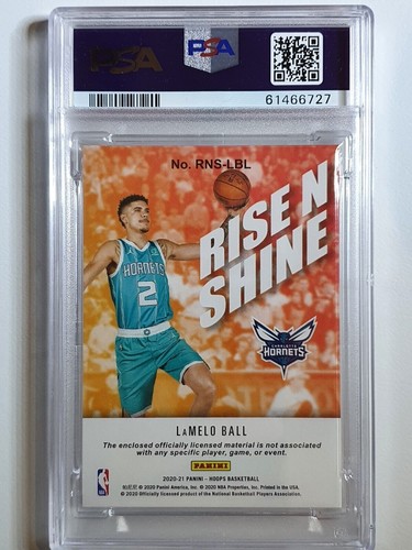 2020 NBA Hoops LaMelo Ball Rookie #PATCH Rise N Shine - PSA 9 (POP 12) - Bild 3 von 3