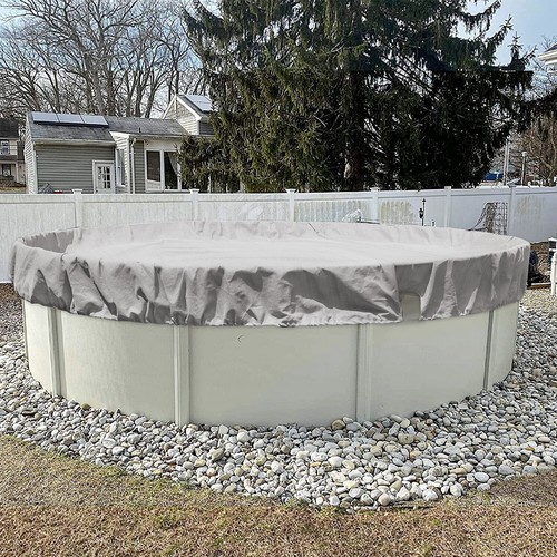 Runde Winter Poolabdeckung Sicherheit Robuste Schwimmabdeckung für oberirdischen Pool - Bild 10 von 33